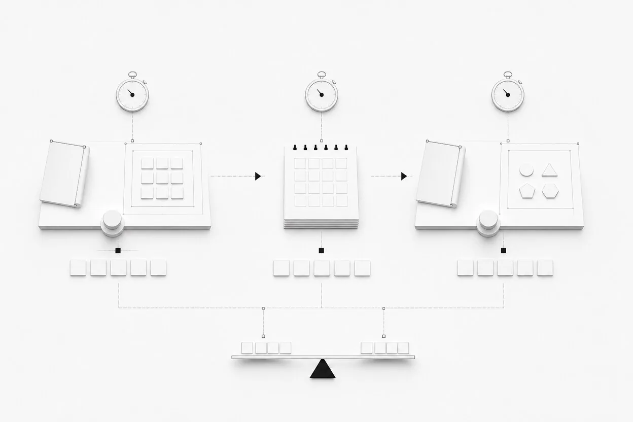 Baseline, delayed recall, and transfer tasks measuring learning without assistant help
