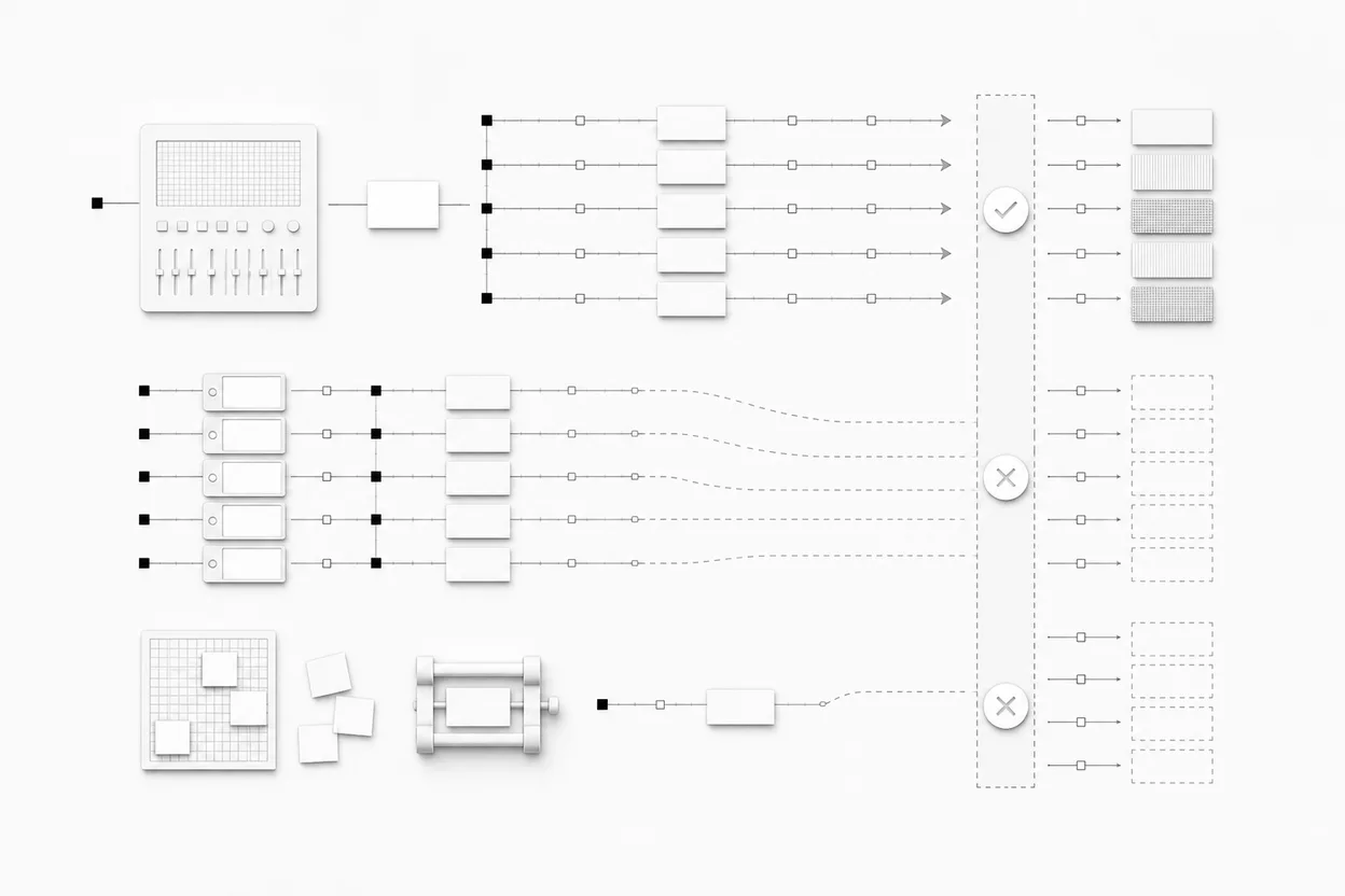 Three different workflows for publishing social posts