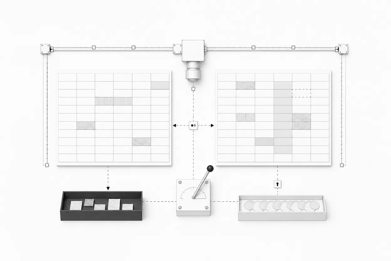 A reviewer reconciling spreadsheets and flagging anomalies