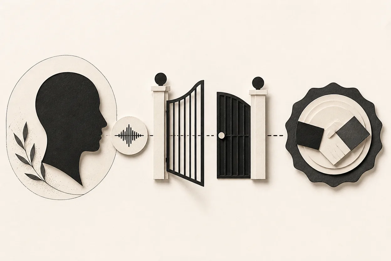 Voice cloning routed through consent and commercial-rights checks