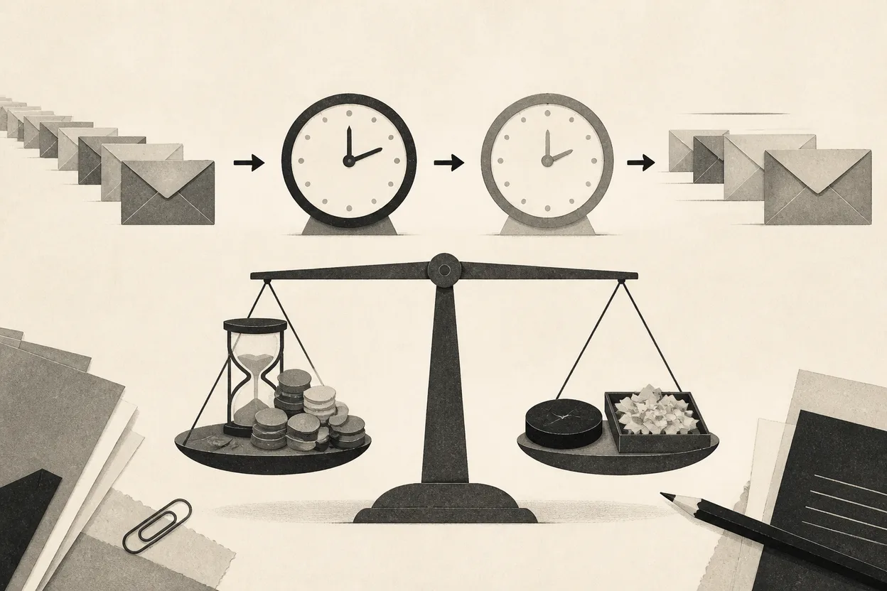 Email drafting break-even measured by saved time, subscription cost, and repair work