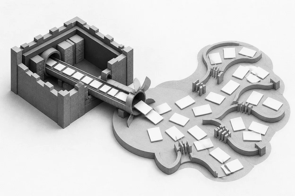 Protected Workspace content changing data paths at a personal-account boundary